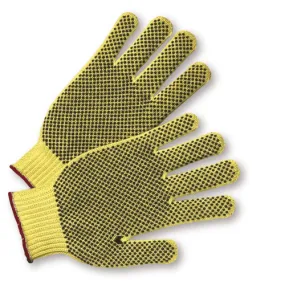 35KDEBS, PIP,  Seamless Knit DuPont™ Kevlar® / Cotton Plated Glove with Double-Sided PVC Dot Grip, DZ