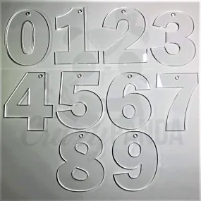 Acrylic Blank Clear Individual Numbers (60-100mm)