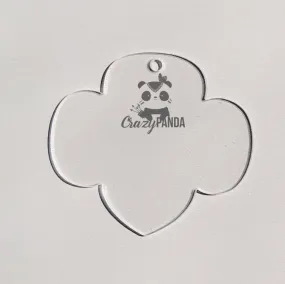 Acrylic Blank Clear Trefoil 60x55 ~ 3mm