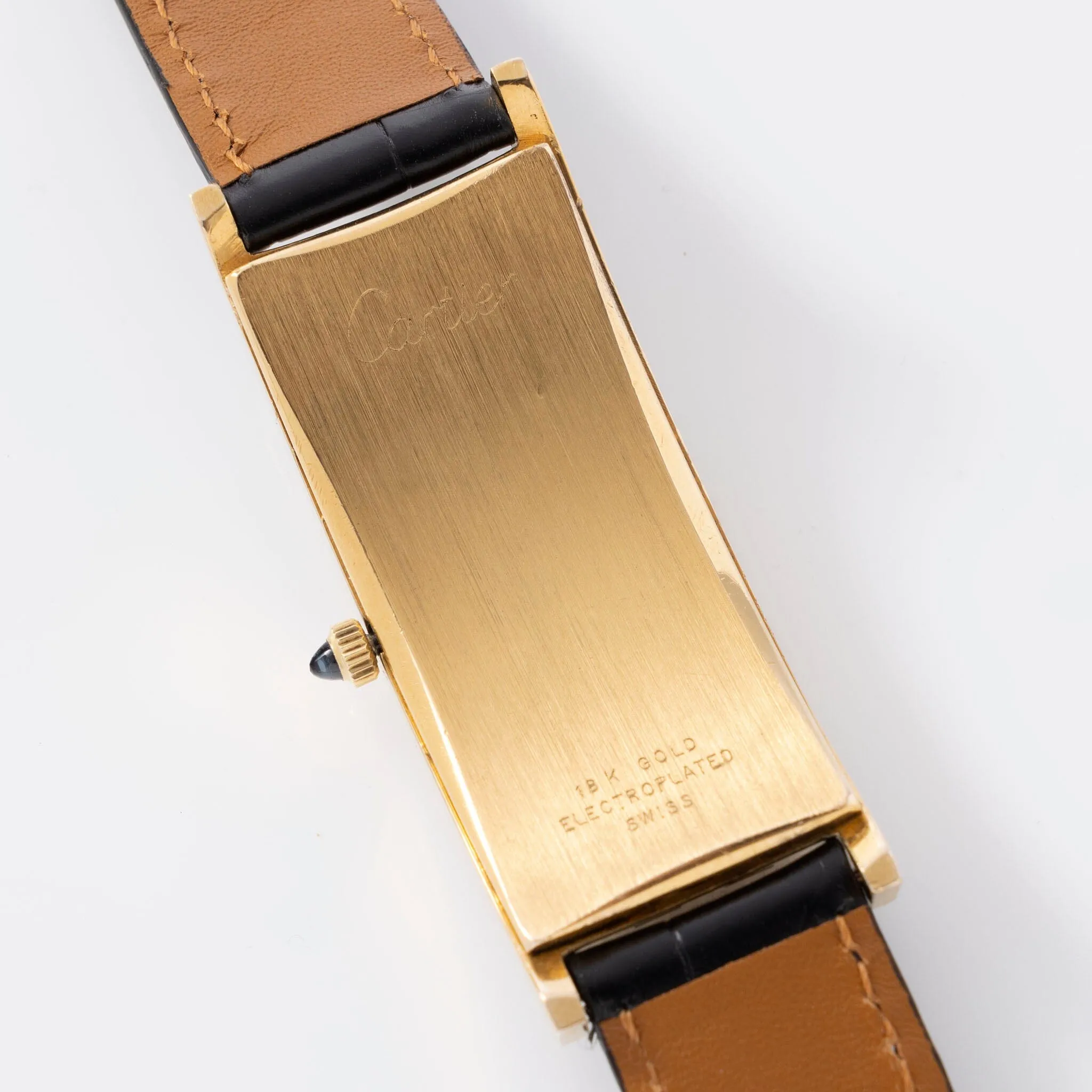 Cartier Tank Rectangular Cintrée New York Gold Plated Ref 21612