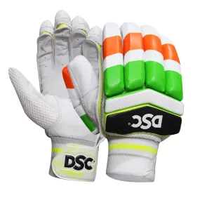 DSC Condor Motion Leather Cricket Batting Gloves, Right (Orange White)