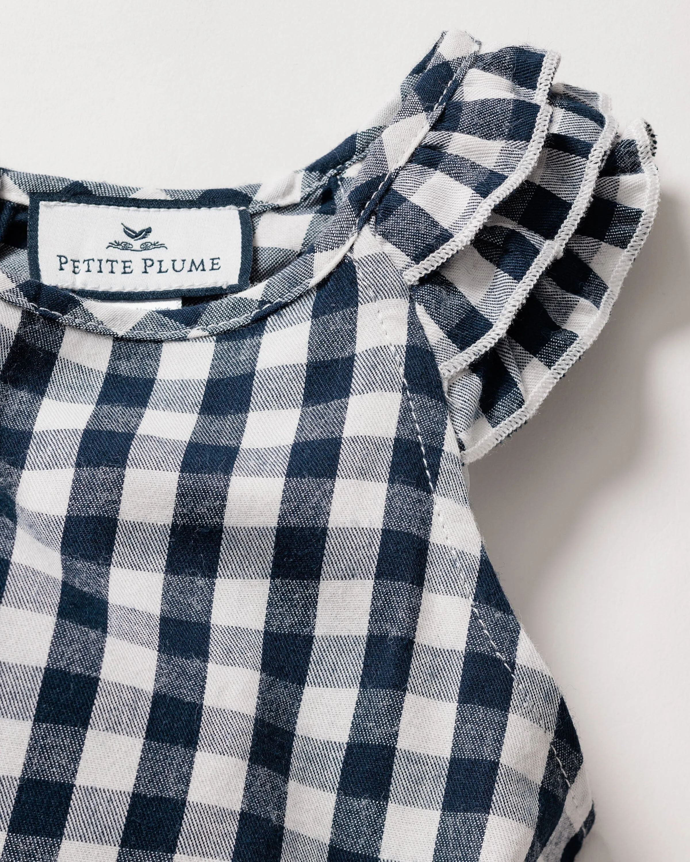 Girl's Twill Amelie Nightgown | Navy Gingham