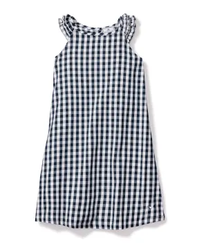 Girl's Twill Amelie Nightgown | Navy Gingham