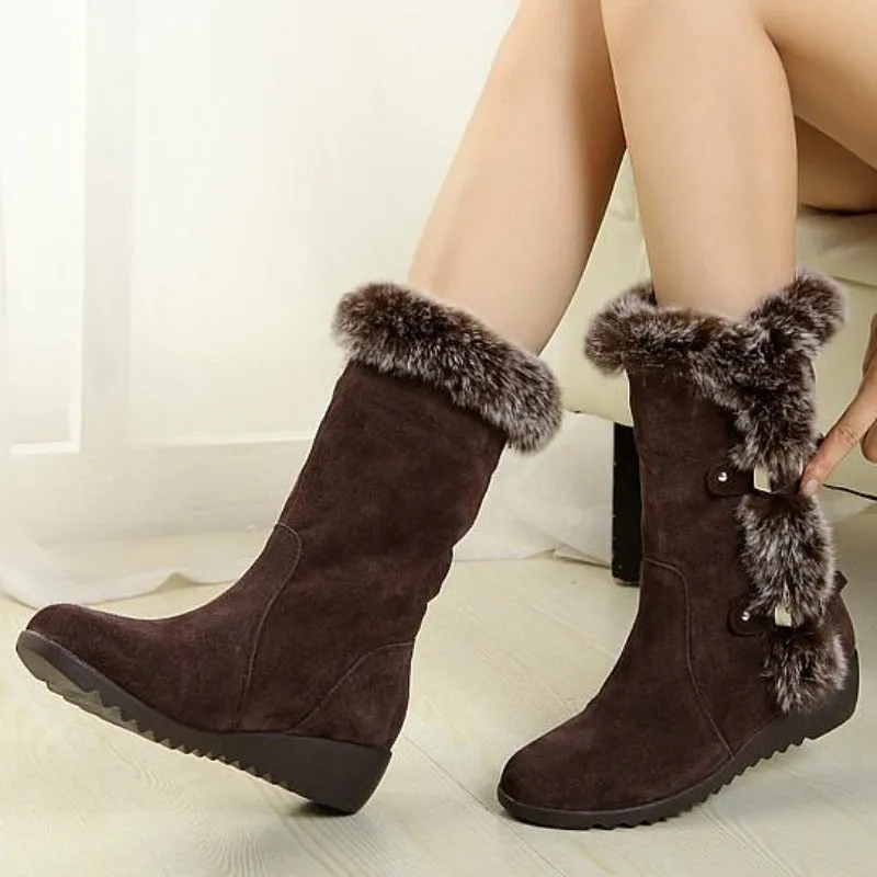 Groovywish Mid-Calf Orthopedic Boots Fur New Trend 2024 Winter Shoes