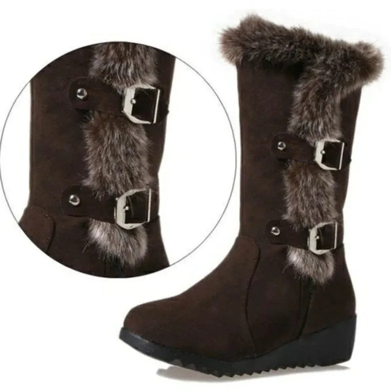 Groovywish Mid-Calf Orthopedic Boots Fur New Trend 2024 Winter Shoes