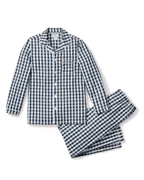 Kid's Twill Pajama Set | Navy Gingham