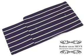 Mens Cotton Yukata - Black, purple and white lines