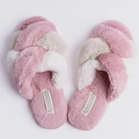 PJ Salvage Luxe Plush Slides in Pink Clay RELPSL