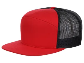 Richardson 168 7 Panel Trucker - Red/Black